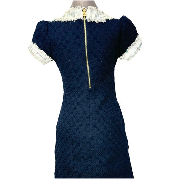 STS Sail To Sable Navy Blue Tweed Dress Womens Size 8 - Picture 3 of 7